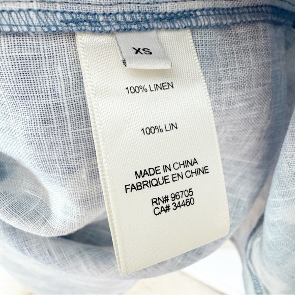 Rebecca Taylor Linen Paper Fleur Whisper Midi Dress Blue Size XS - Picture 13 of 14